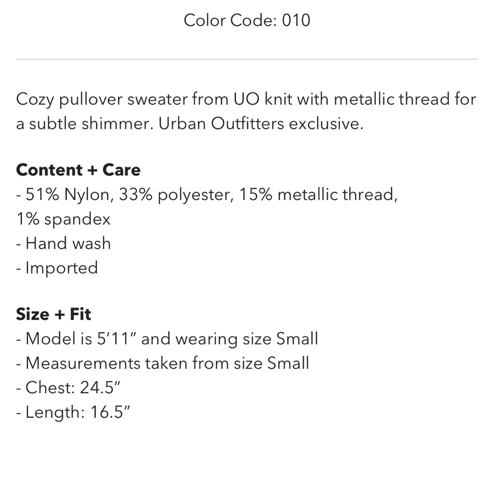 Perfect condition sparkle crop sweater from UO - Picture 4 of 7